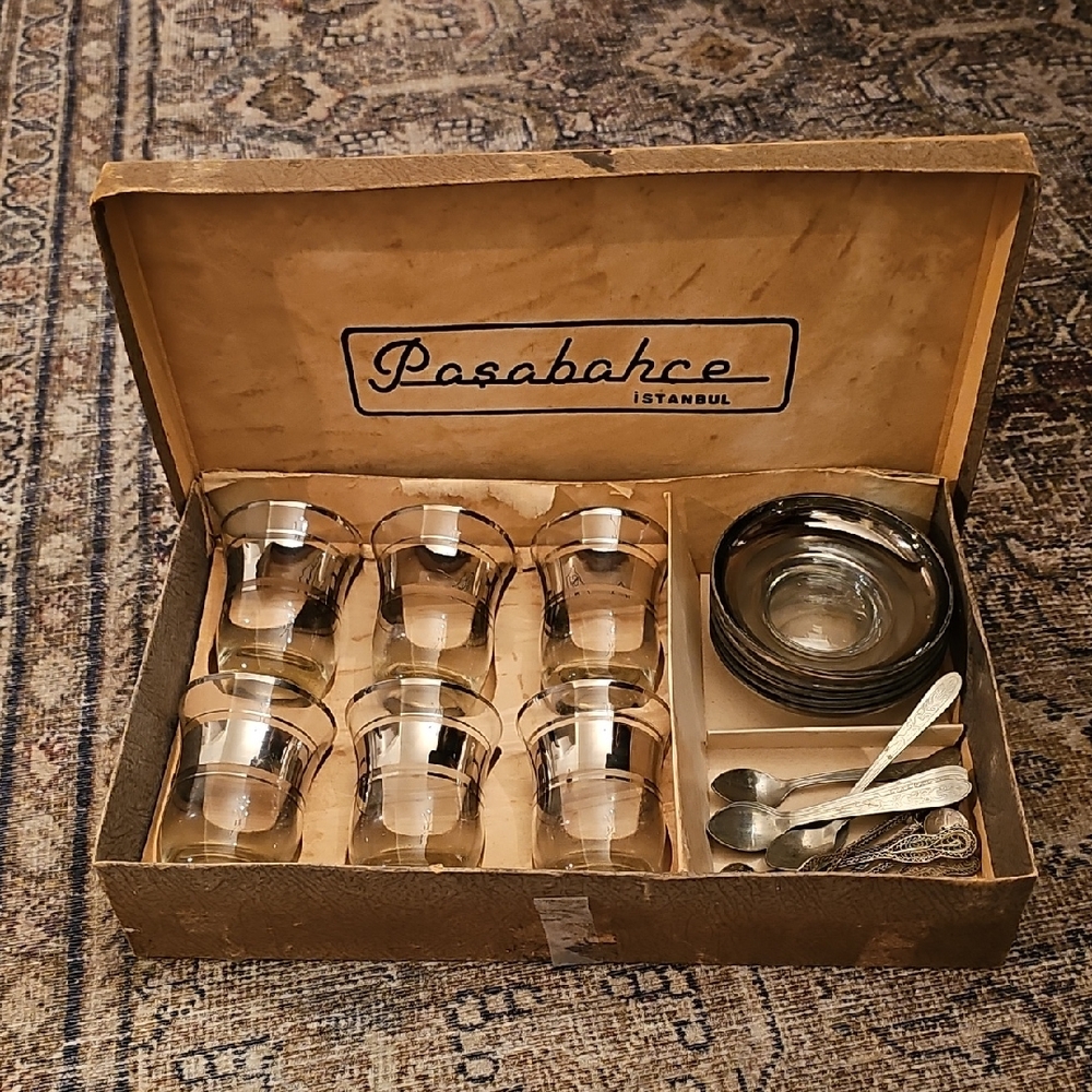 Vintage Paşabahçe Istanbul Tea or Coffee Service Set